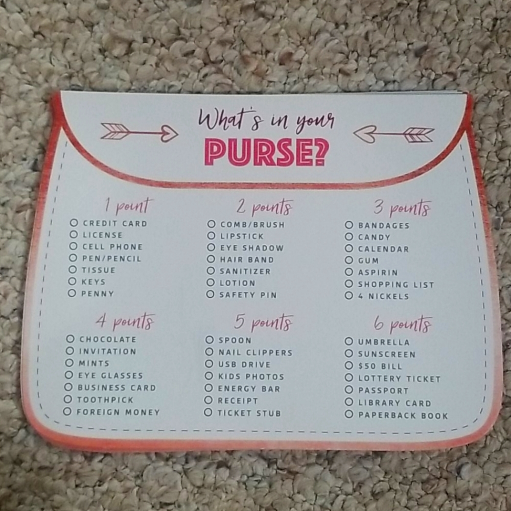 What's in your purse party game
